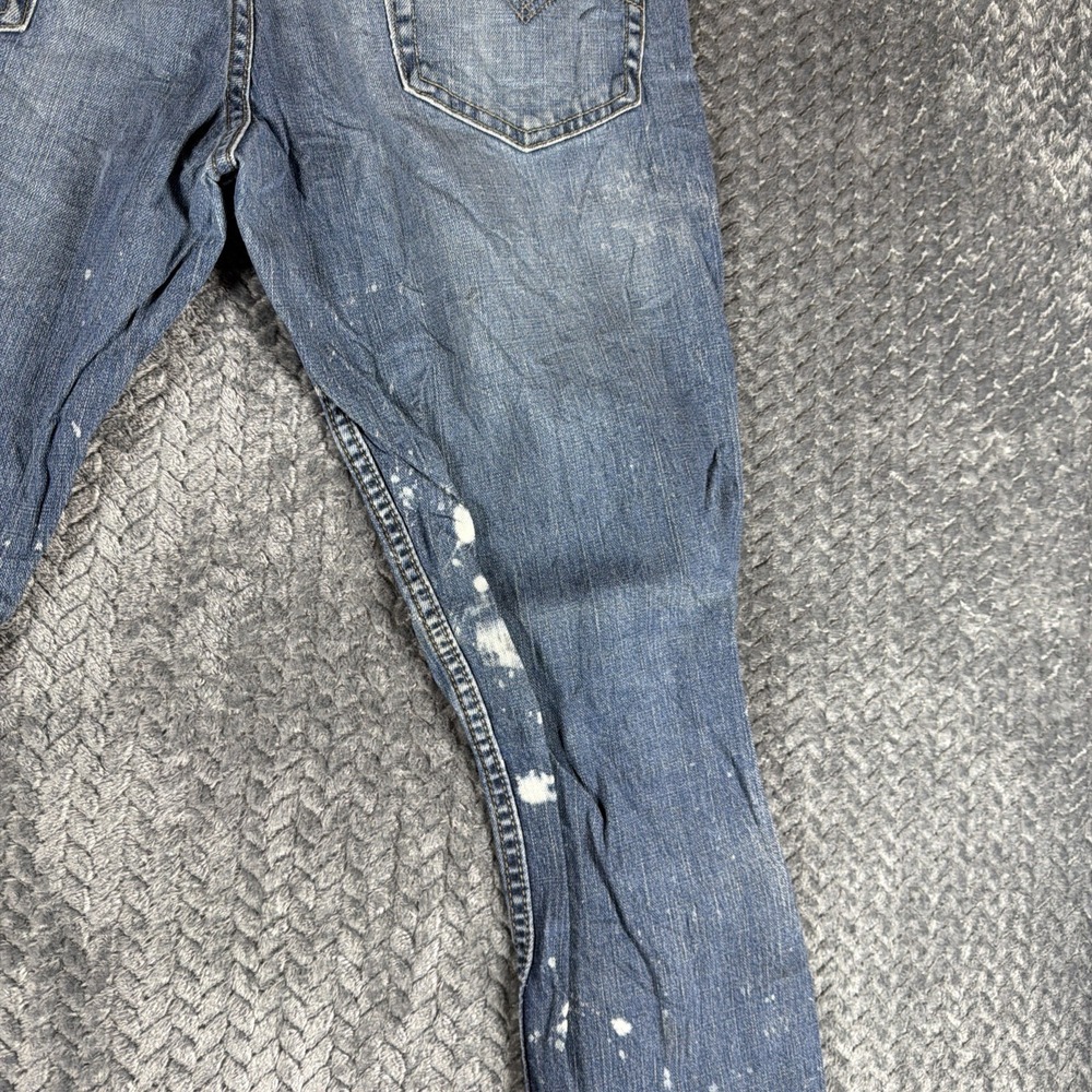 Levis 511 Slim Jeans Mens 34x32 Medium Wash Blue Stretch Denim Stained - Picture 14 of 16